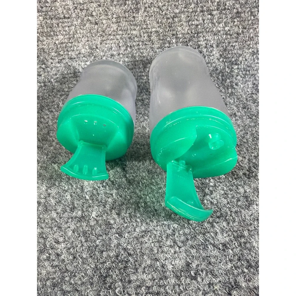 Tupperware Salt and Pepper Shakers Set Green Lids 90ml 135ml